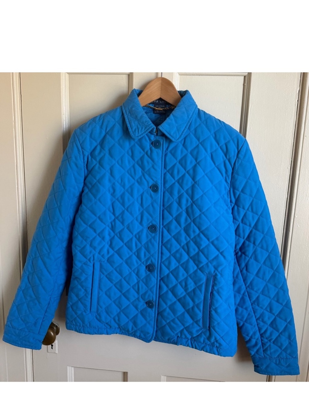 Ralph Lauren Quilted Blue Button-Up Jacket